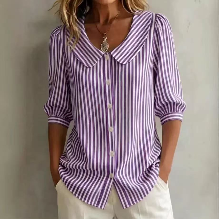 Bunt Streif-Shirt – Bild 3 | LuxeStyle