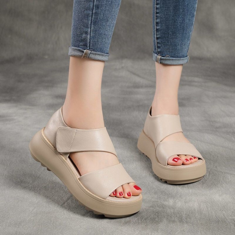Vintage-Sandalen mit Klettverschluss