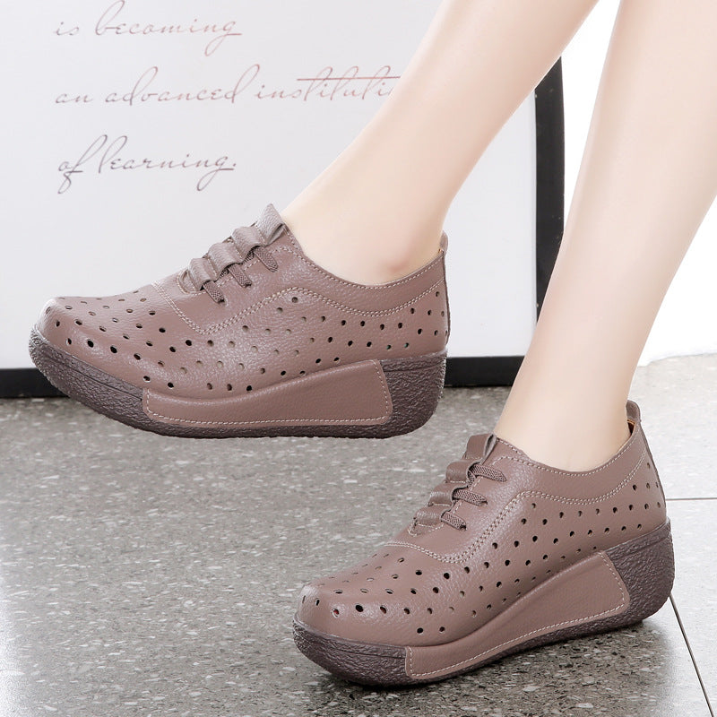 Damen-Lederschuhe mit Lochmuster – Bild 4 | LuxeStyle
