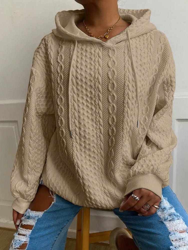 Oversized Jacquard Hoodie für Damen