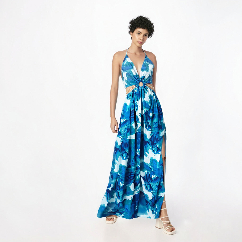 Damen Maxikleid mit Print – Bild 9 | LuxeStyle