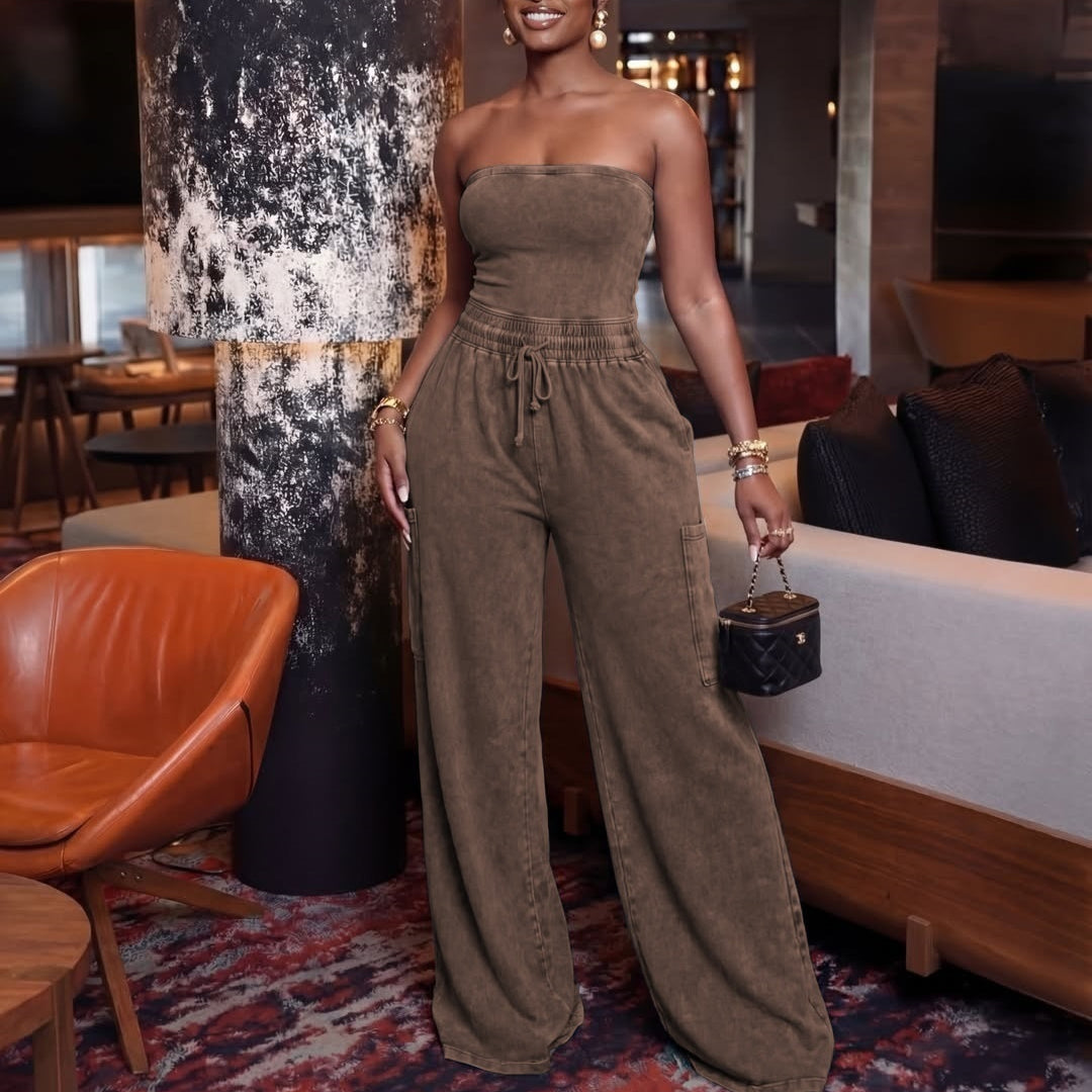 Jumpsuit «Casual Washed» mit weitem Bein