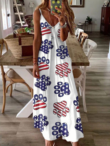 3D Digitaldruck Flaggen-Kleid für Damen