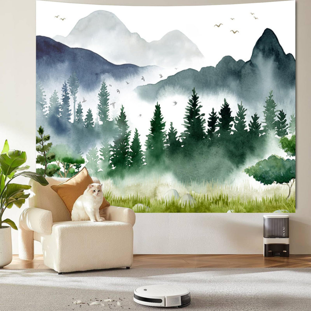 Wandbehang mit Bergnebel-Muster