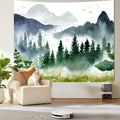 Wandbehang mit Bergnebel-Muster