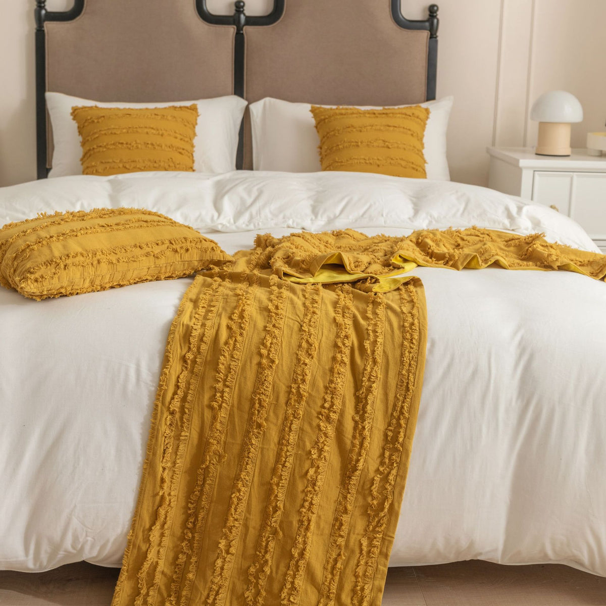 Bettläufer aus Baumwoll-Leinen-Jacquard | LuxeStyle