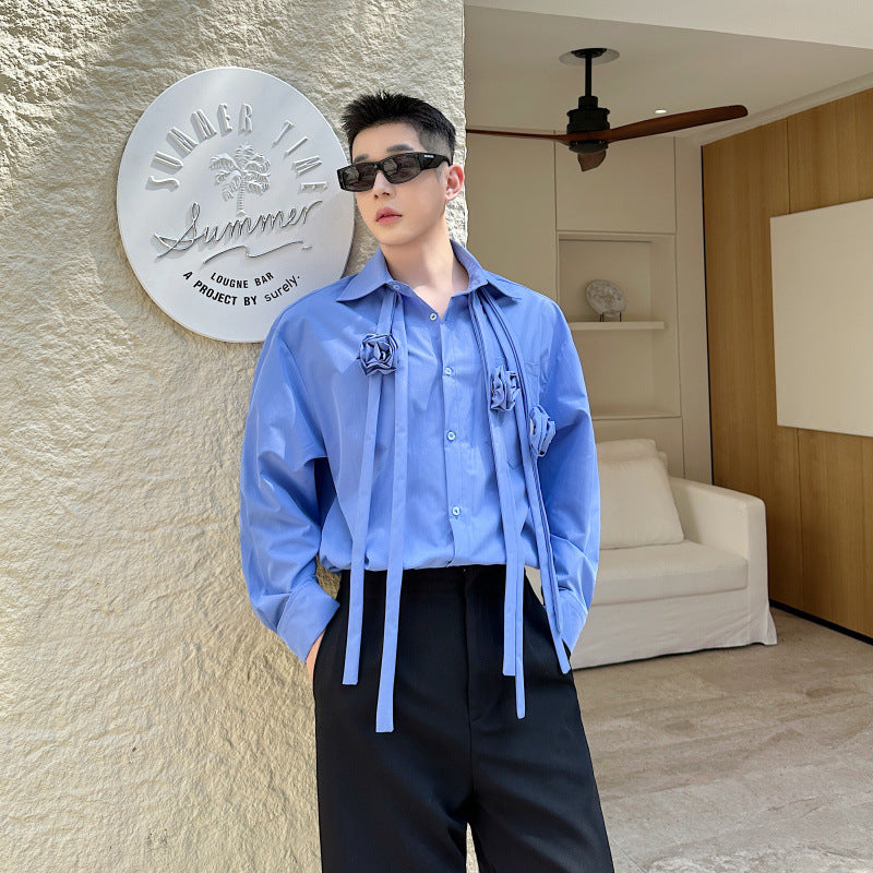 Bluse mit Blumenmuster und Banddetails – Bild 3 | LuxeStyle