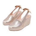 Keilsandalen mit Schleife in Roségold – Bild 1 | LuxeStyle