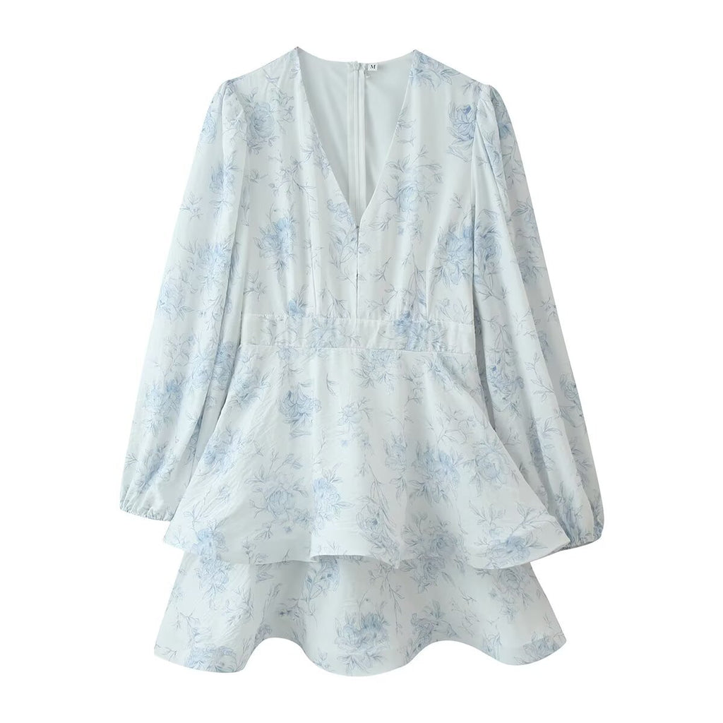 Gelbe Blumen Midi-Kleid