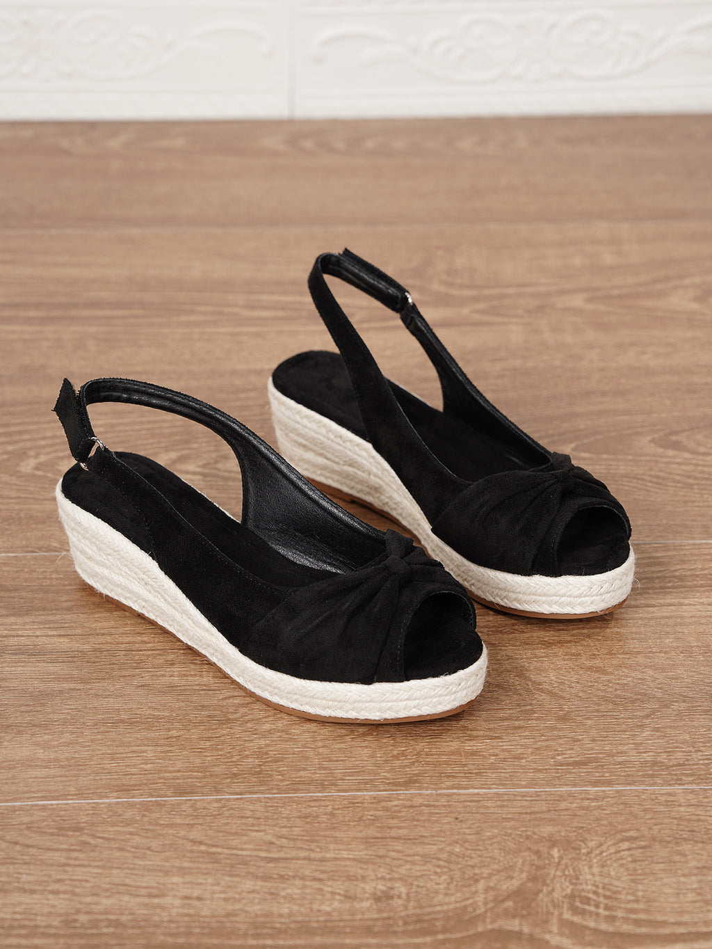 Platform Espadrille Sandalen mit Knöchelriemen