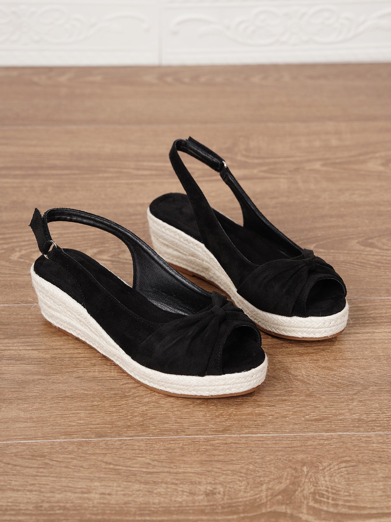 Platform Espadrille Sandalen mit Knöchelriemen