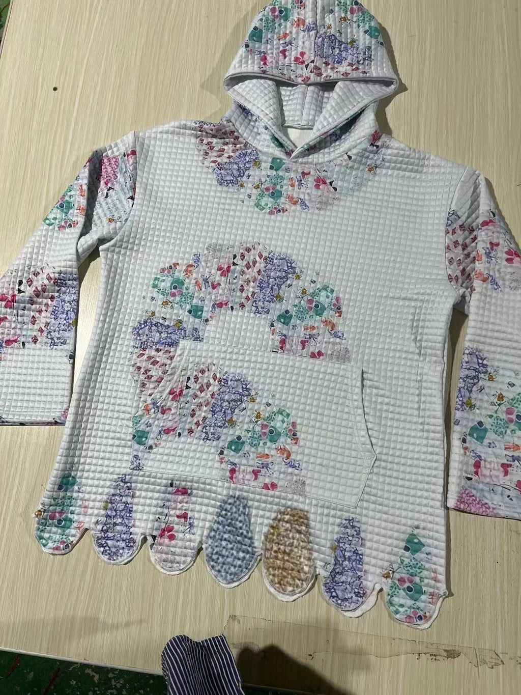 Damen Karo-Print-Hoodie