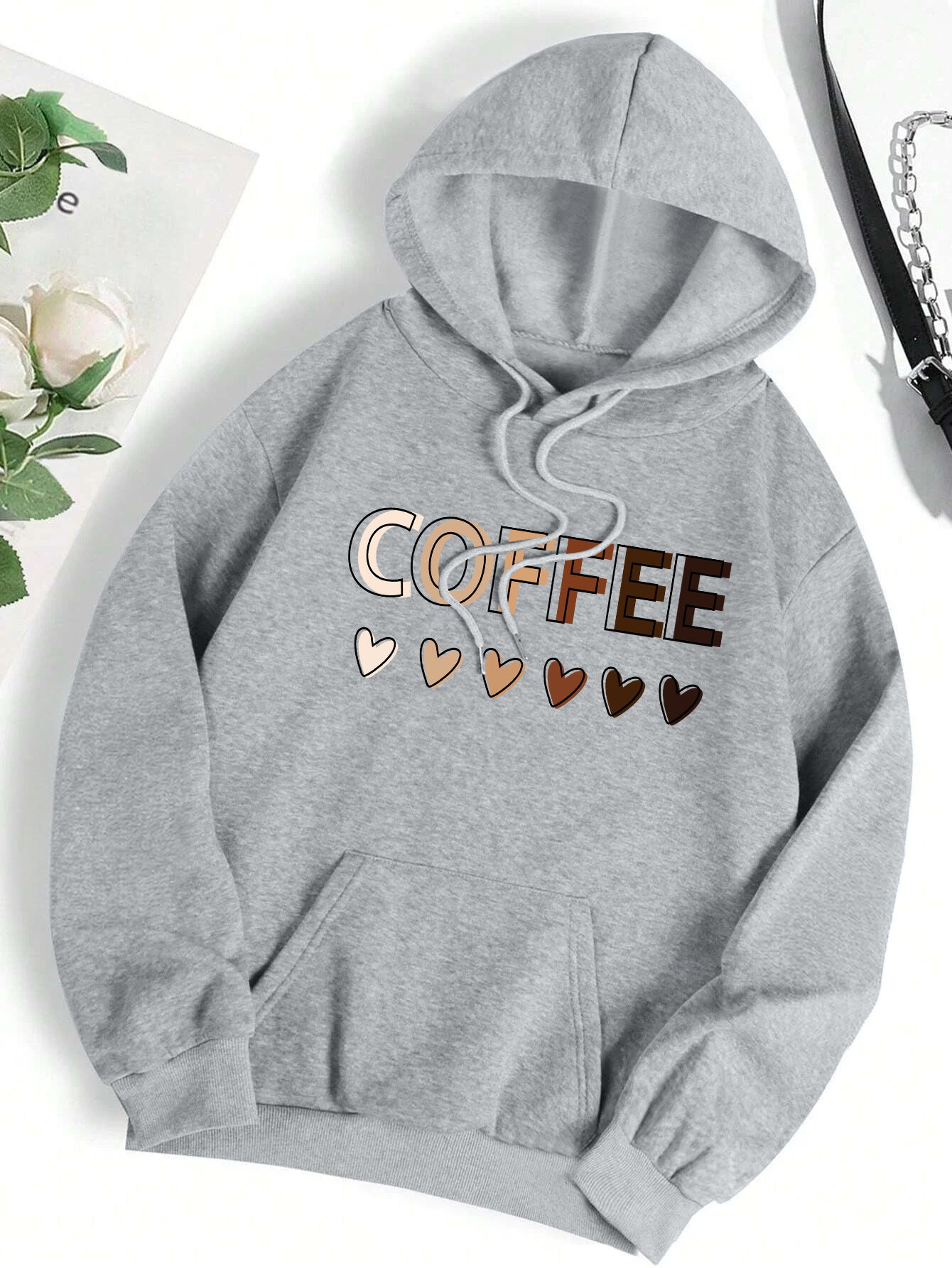 Hoodie mit Kaffee-Print