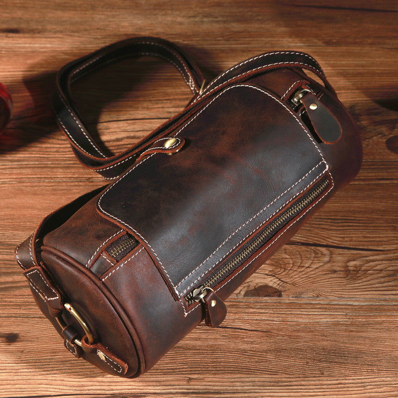 Retro Umhängetasche aus Crazy Horse Leder – Bild 7 | LuxeStyle
