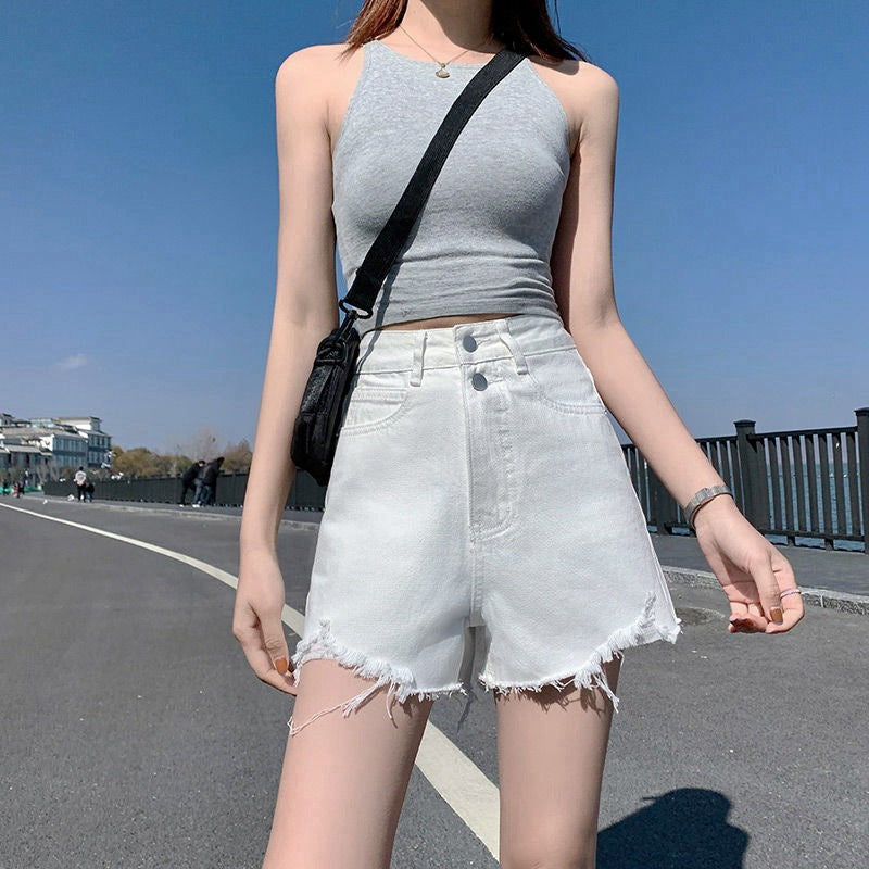 Trendy Ripped Denim Shorts
