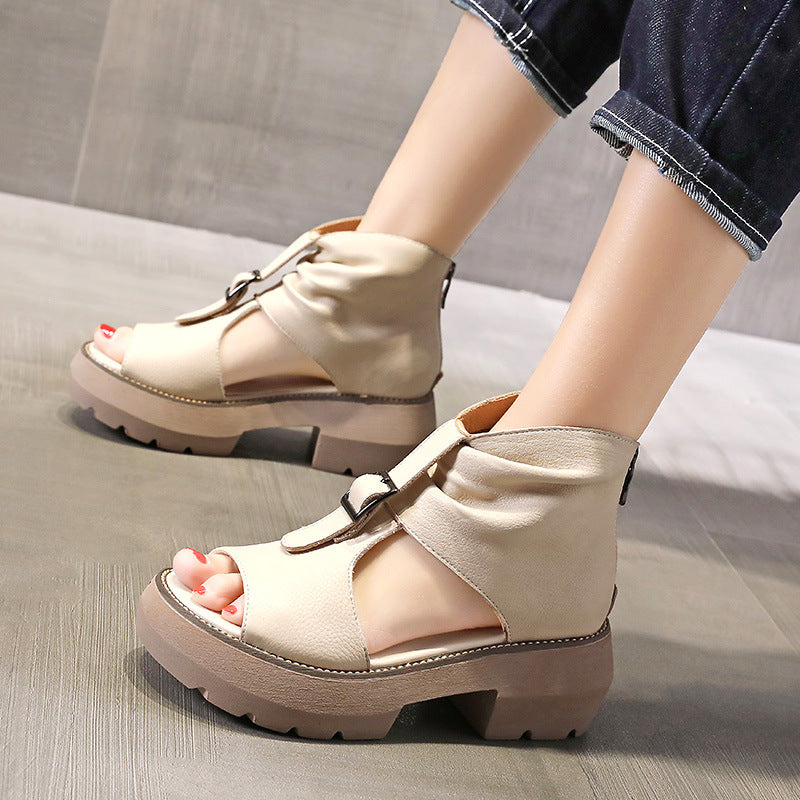 Plateau-Sandalen mit Peep Toe und hohem Absatz – Bild 5 | LuxeStyle