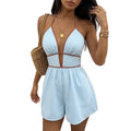 Gestreifter Halterneck Jumpsuit