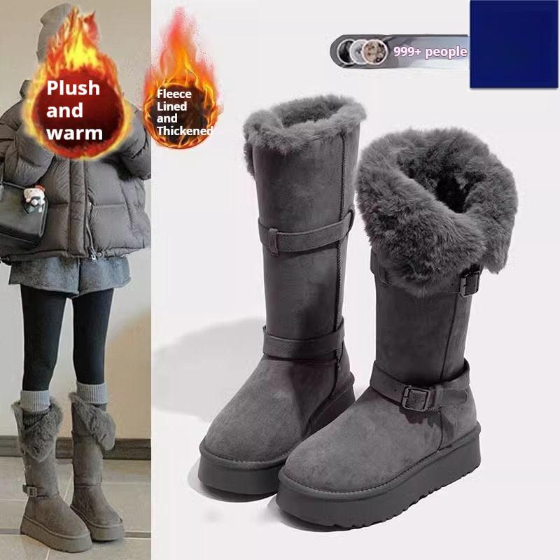 Gepolsterte Mid-Calf Winterstiefel für Damen