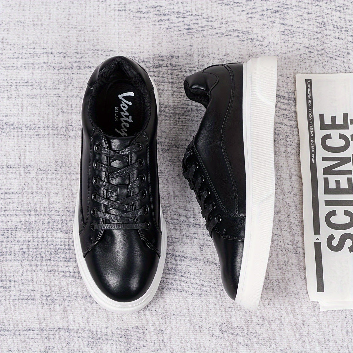 Leder-Sneaker mit Seitenreissverschluss