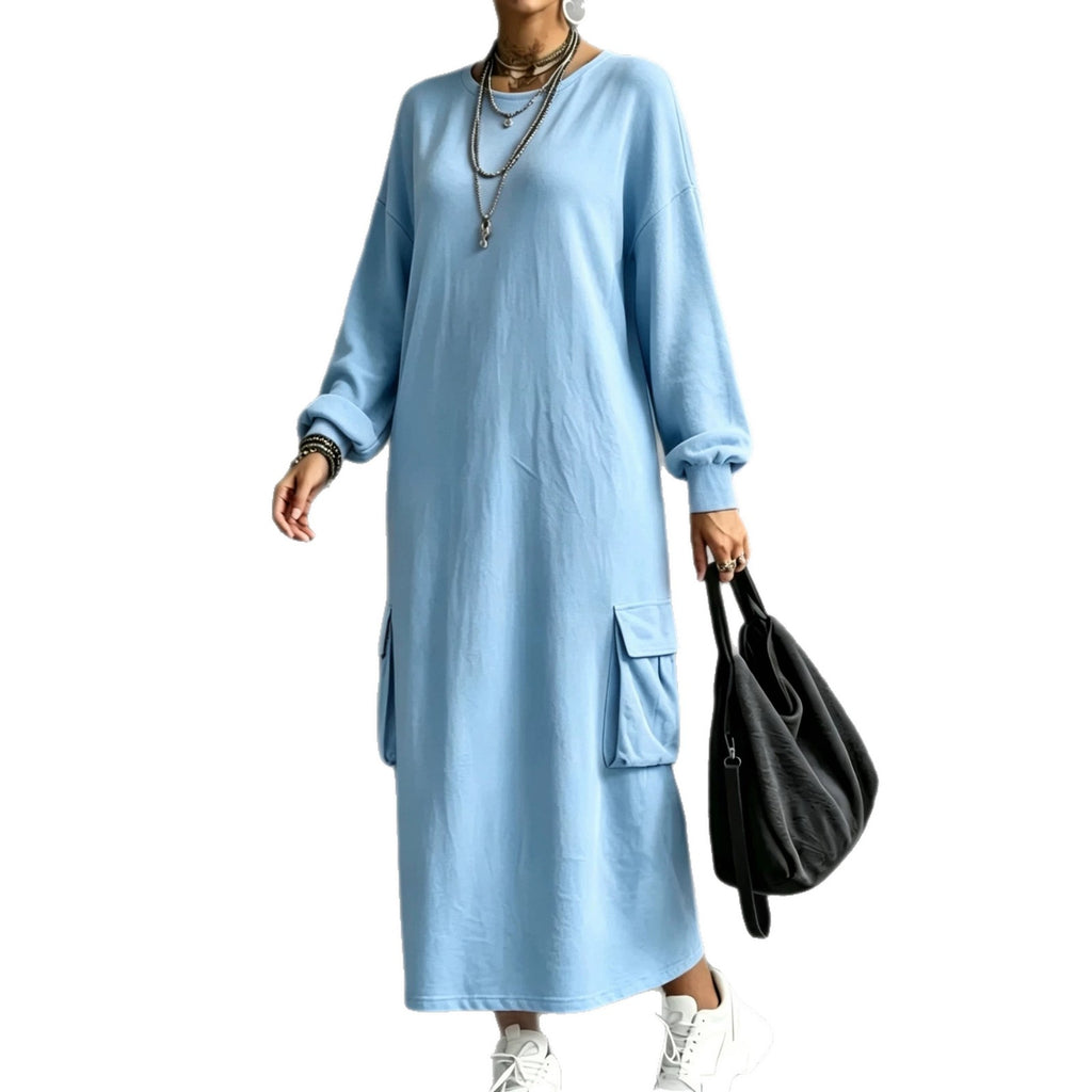 Lässiges Hoodie-Kleid mit langen Ärmeln