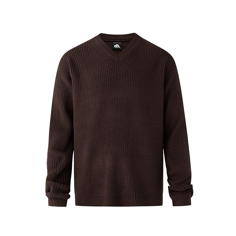 Herren-Pullover, locker, V-Hals