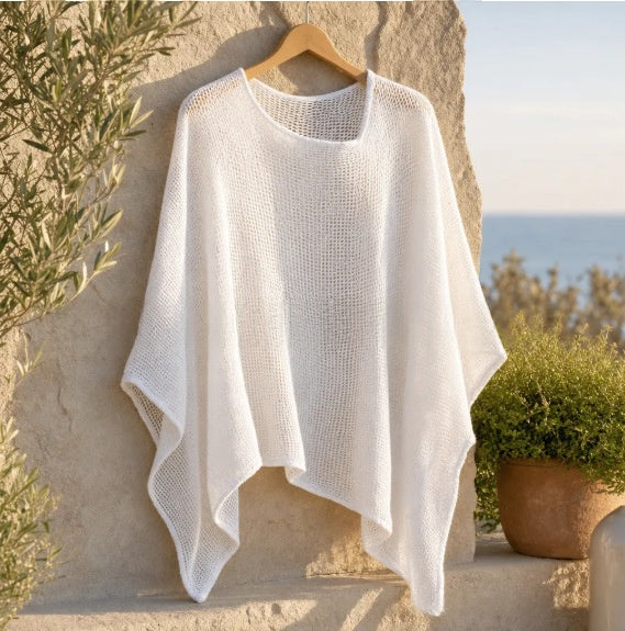 Strick-Cape «Aria» · Solid, Poncho-Optik