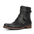 Vintage Denim Boots mit Metallschnalle