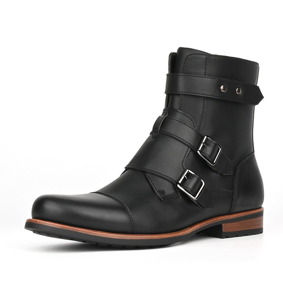 Vintage Denim Boots mit Metallschnalle