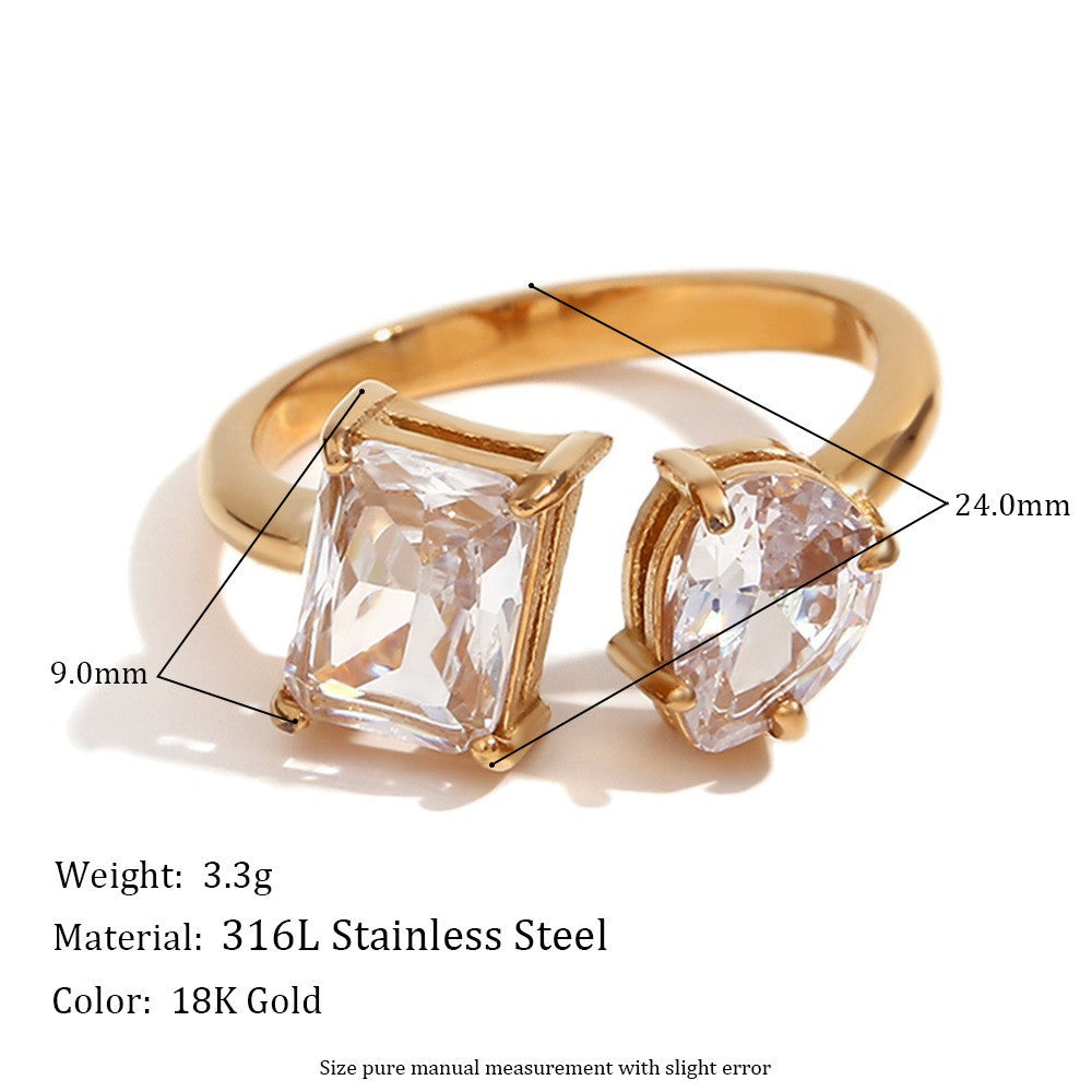 Eleganter Wassertropfen Zirkon Ring für Damen