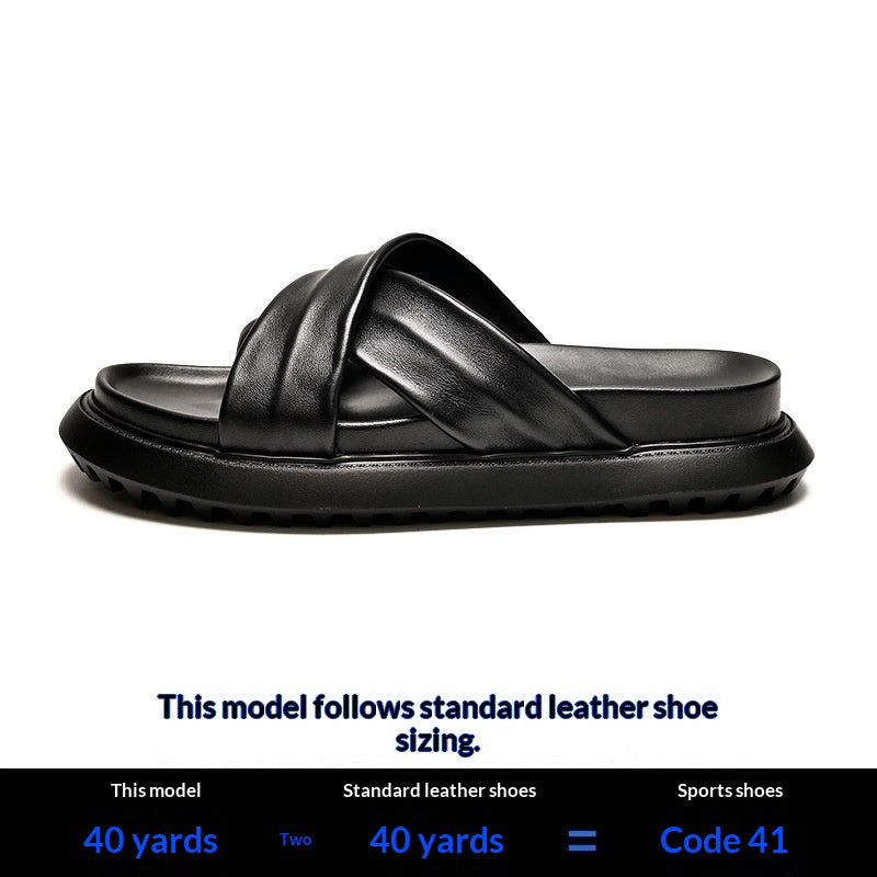 Legere Cross-Strap Leder-Sandalen für Herren