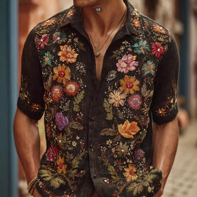 Retro-Print Langarmshirt für Herren – Bild 7 | LuxeStyle