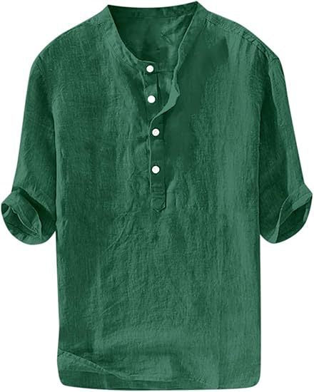 Leinenhemd Kurzarm Loose-Fit für Herren