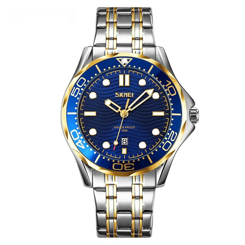Herren Quarz Armbanduhr mit Leuchtband