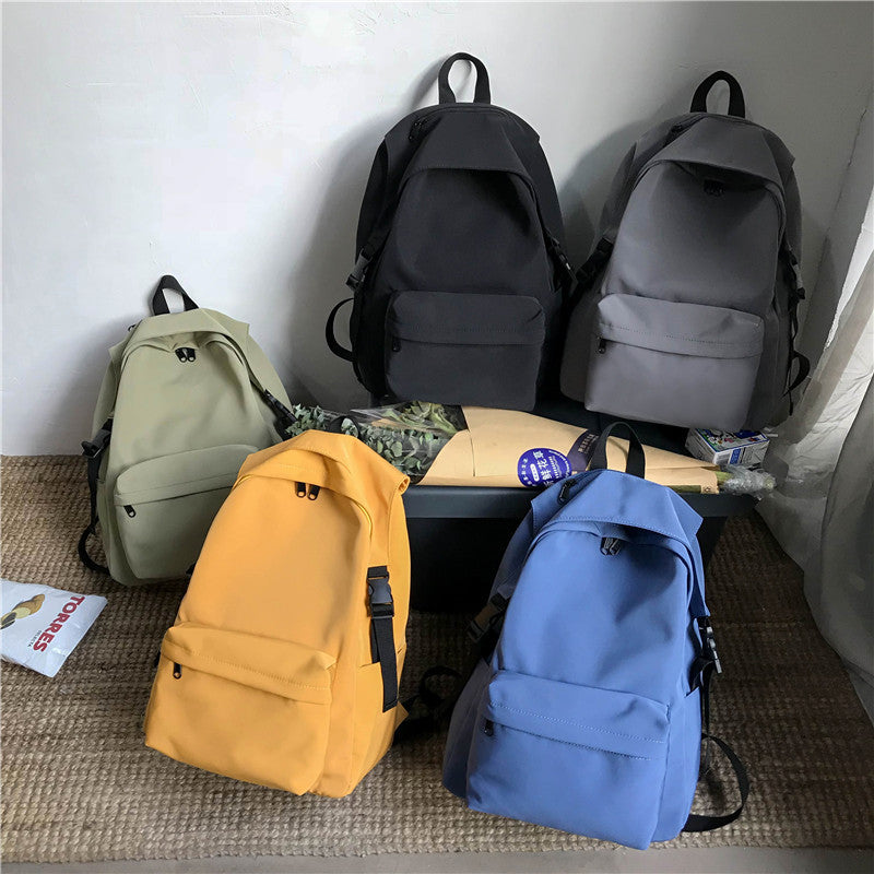 Einfarbiger Nylon-Rucksack mit 3‑D‑Tasche – Bild 6 | LuxeStyle