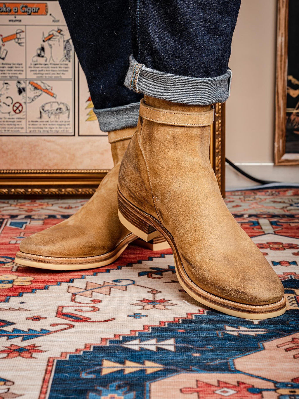 Vintage Pointed-Toe Wildleder Boots