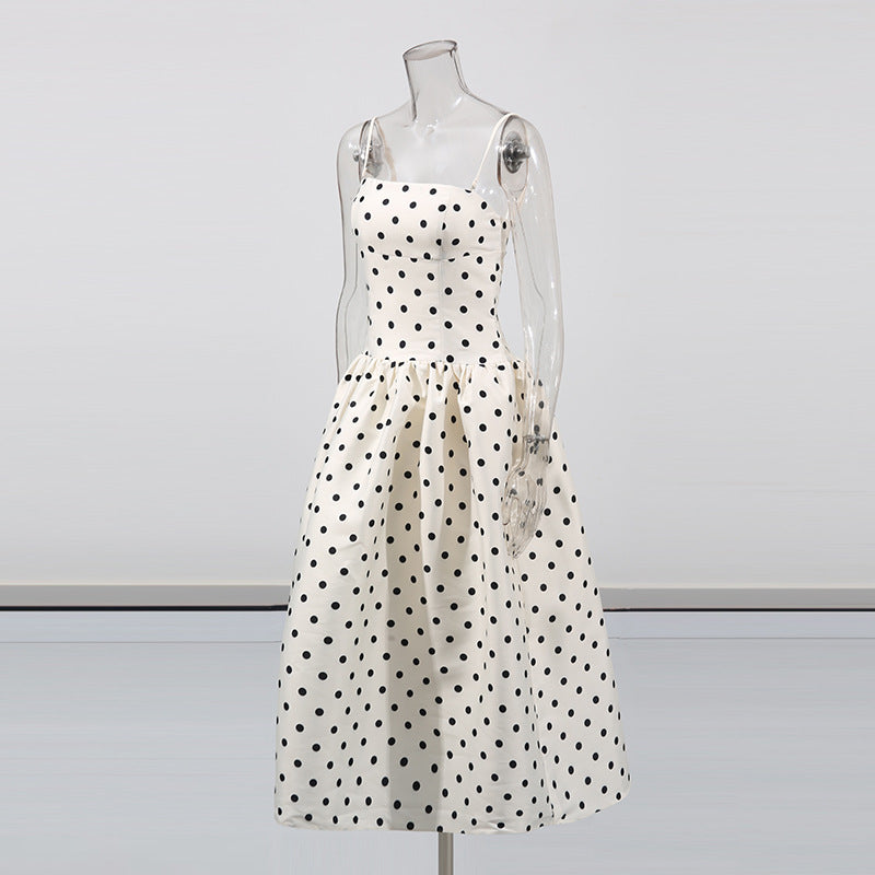 Vintage Polka-Dot Tube-Top Kleid