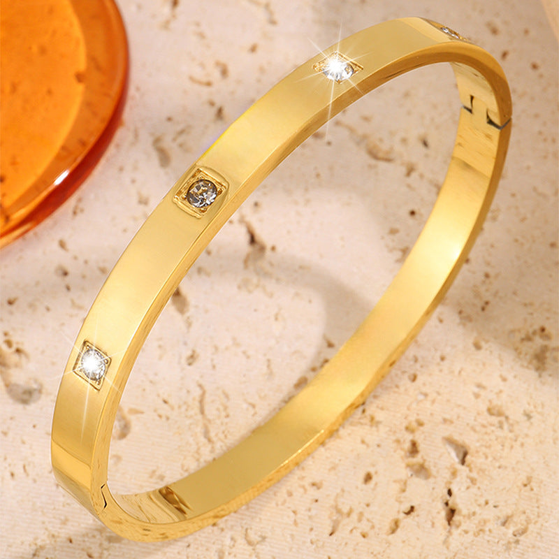 Titanstahl-Armband mit vier Steinen – Bild 3 | LuxeStyle