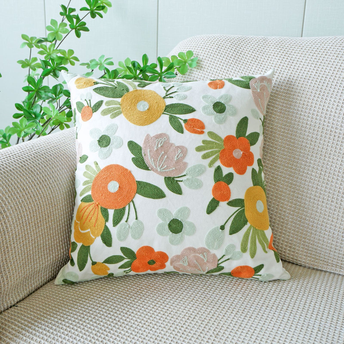 Kissenbezug mit floraler Stickerei – Bild 2 | LuxeStyle