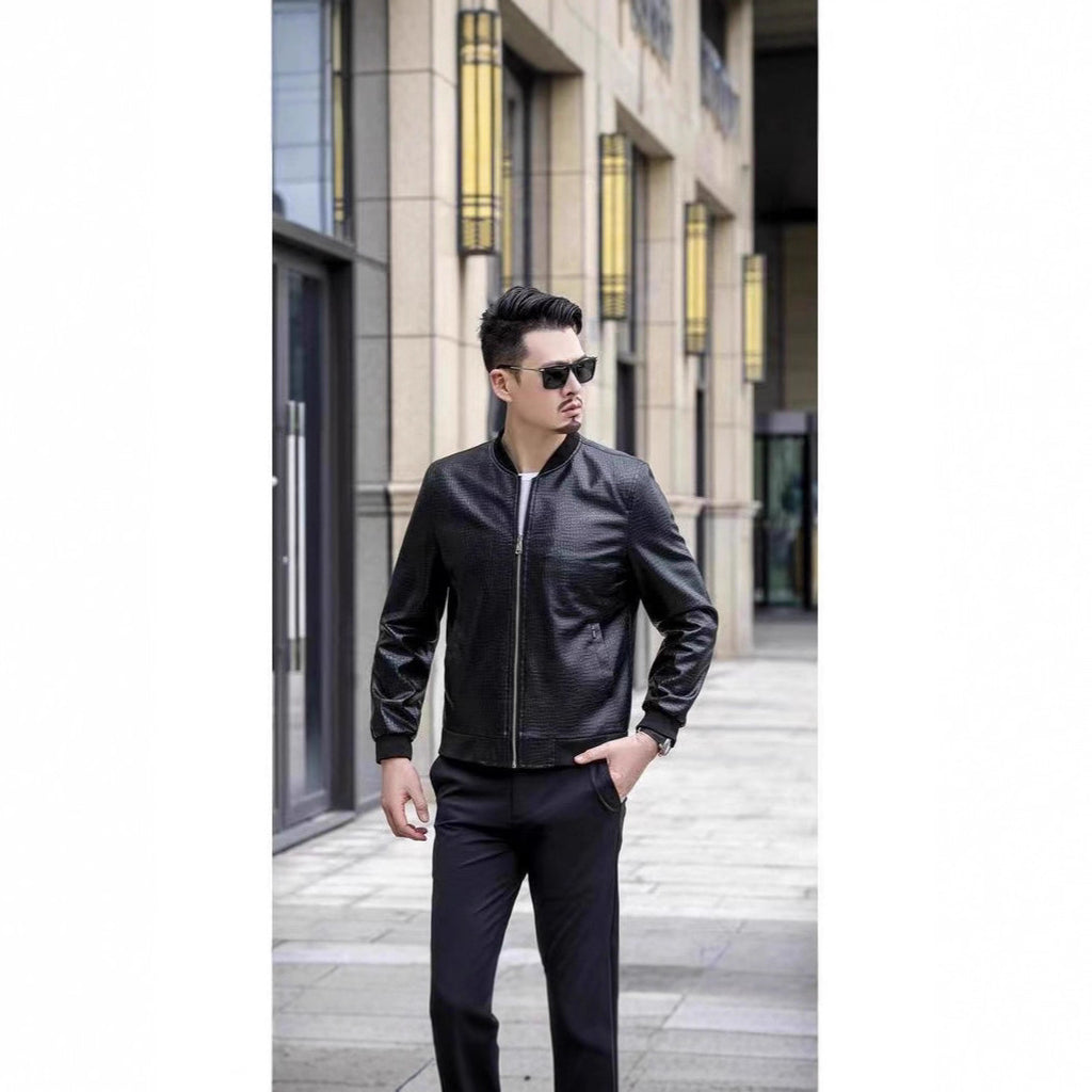 Herrenjacke mit Eiskrack-Muster und Fleecefutter