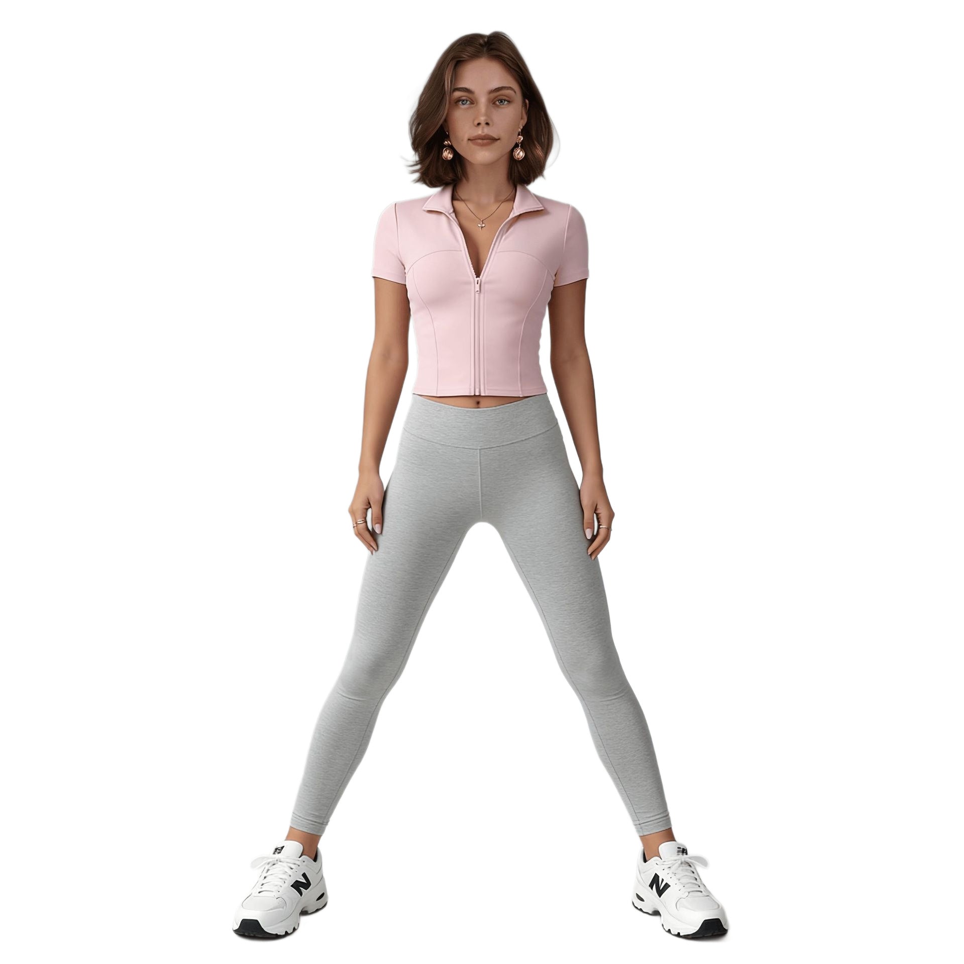 Yoga Top mit Reissverschluss, Langarm