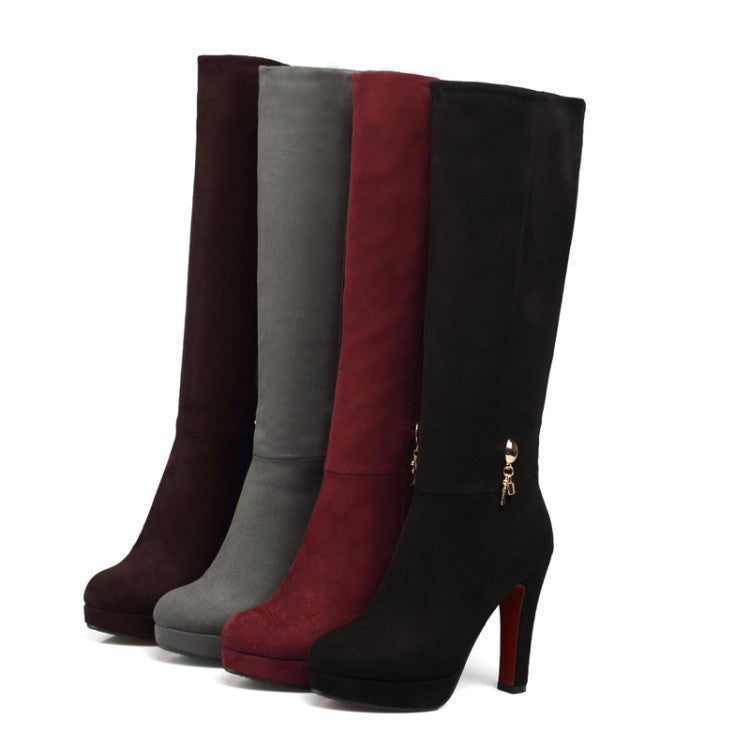 Weibliche High-Top-Stiefel mit Blockabsatz – Bild 3 | LuxeStyle