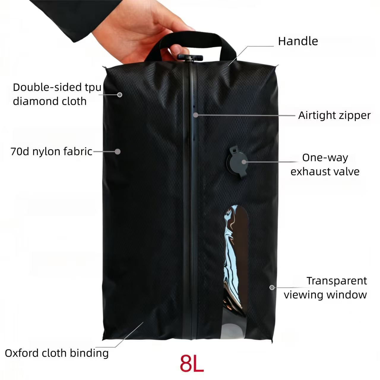 Reise-Schuhtasche, Vakuum-Kompression Tasche wasserdicht