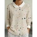 Langarmshirt mit modischem Print und Reverskragen