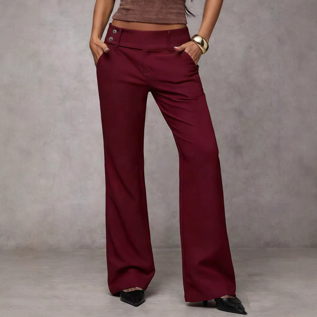 Elegante High-Waist Business-Hose mit Knopfdetails
