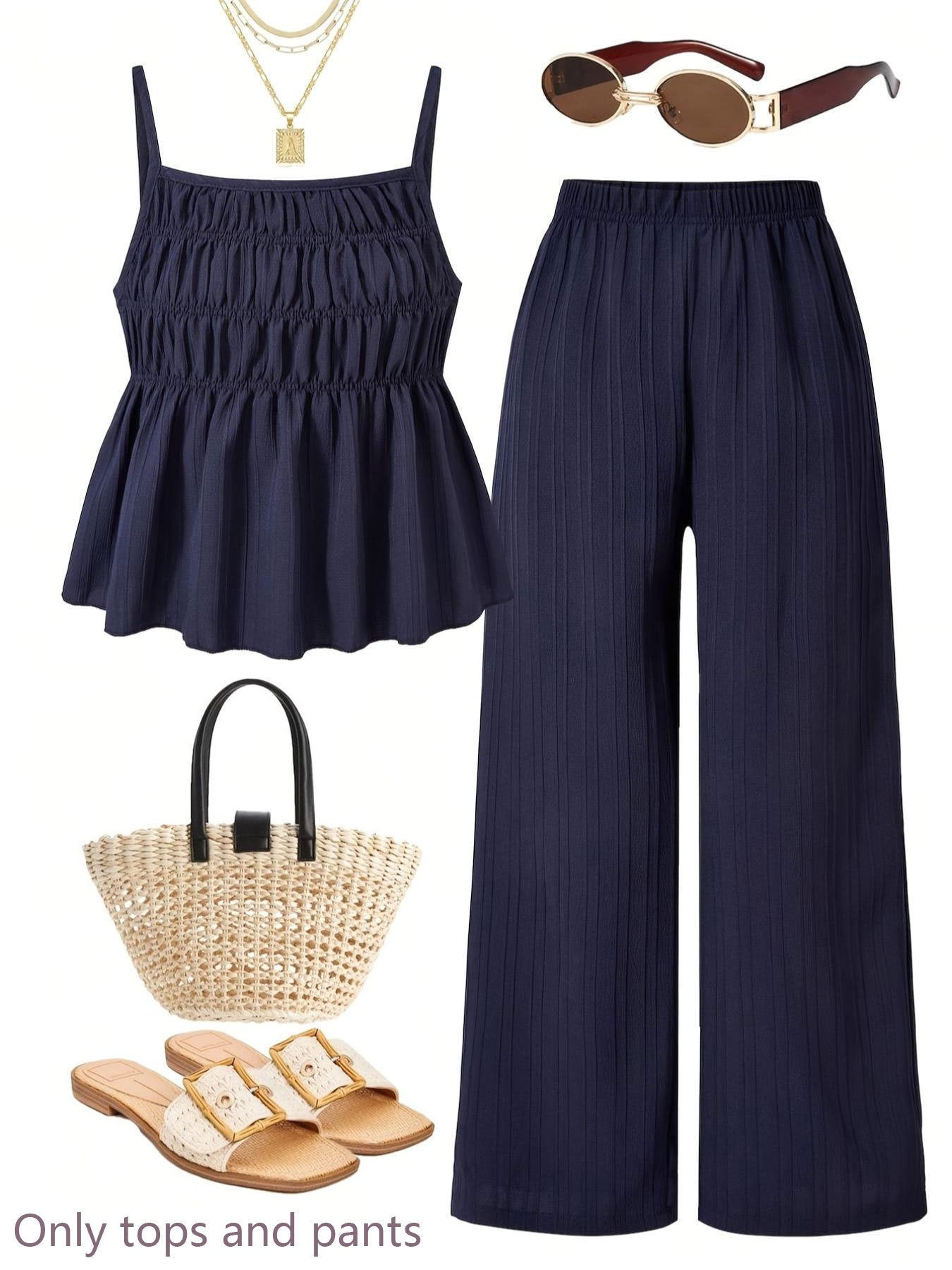 Casual-Set mit Ruché-Textur