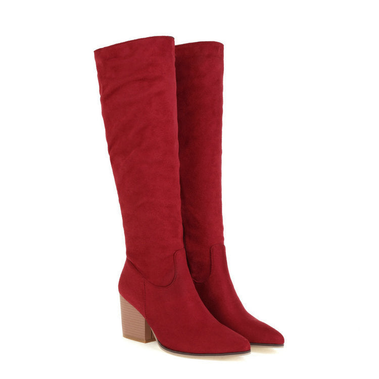 Damen Stiefel aus Wildleder mit hohem Schaft | LuxeStyle