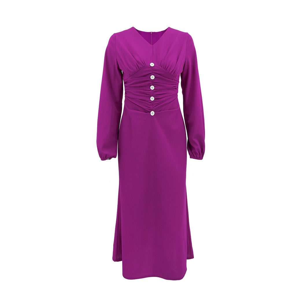 Elegantes A-Linien Kleid mit langen Ärmeln – Bild 2 | LuxeStyle