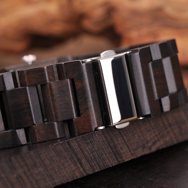 Holz-Quartz-Armbanduhr