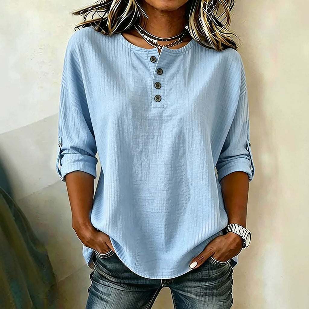 Damen Atmungsaktives 3/4-Arm-Shirt mit Manschetten