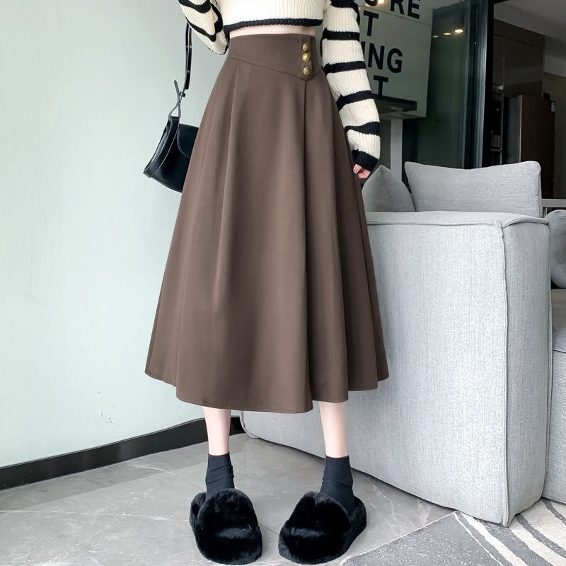 Eleganter Midirock aus Wolle mit hohem Bund
